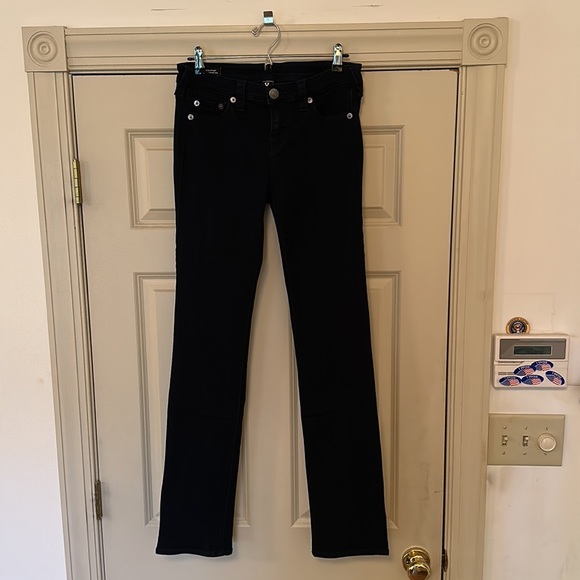 EUC True Religion Billie mid-rise straight, dark wash, size 29 - Picture 5 of 8